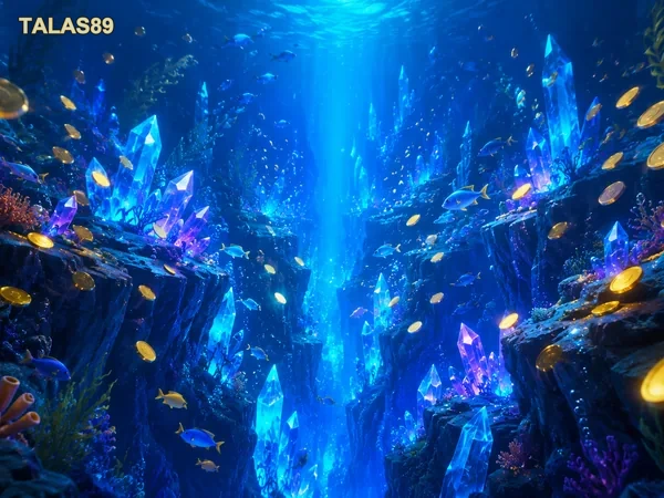 Cuplikan Fishing Disco saat pemain membidik ikan di bawah laut